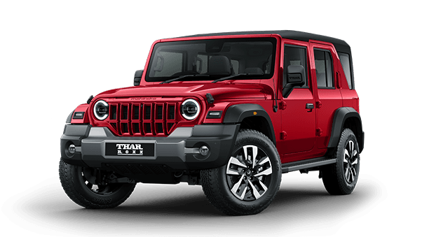 Mahindra Thar Roxx manufacturer model illustration; rental colour and specification confirmed with your quote